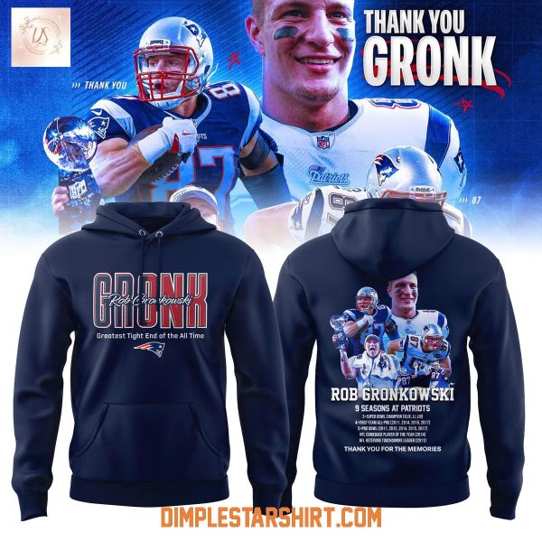 New England Patriots Thank You Rob Gronkowski 2025 Hoodie Shirt