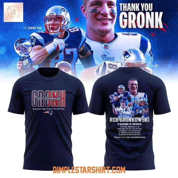 New England Patriots Thank You Rob Gronkowski 2025 Hoodie Shirt
