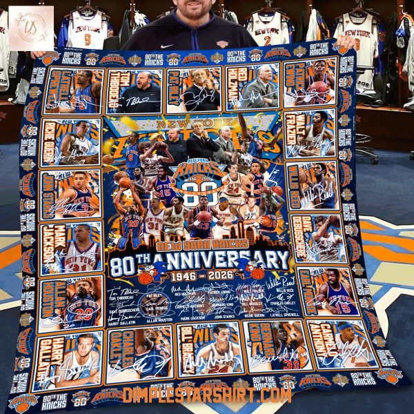 New York Knicks 80th Anniversary 1946 2026 Blanket Quilt