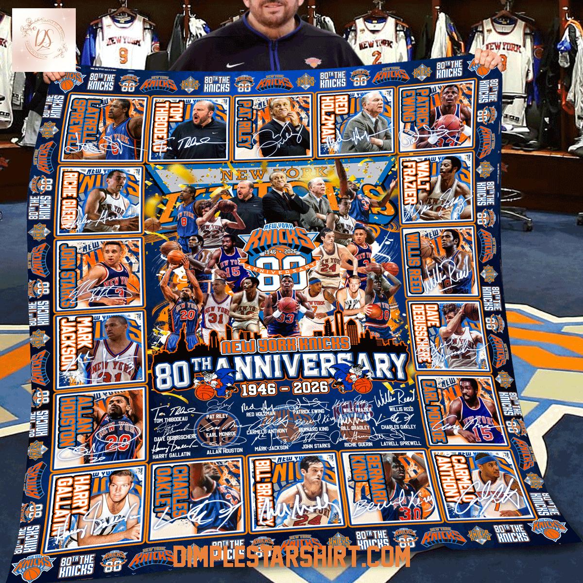 New York Knicks 80th Anniversary 1946 2026 Blanket Quilt New York Knicks 80th Anniversary 1946 2026 Blanket Quilt