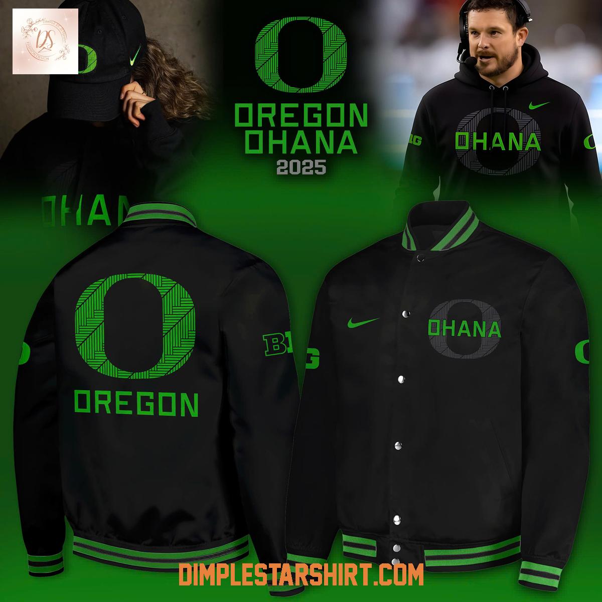 Oregon Ducks x Ohana 2025 Baseball Jacket Oregon Ducks x Ohana 2025 Baseball Jacket