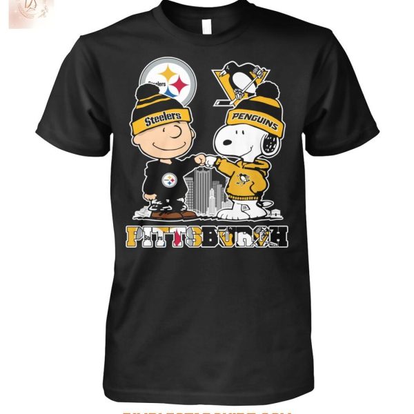 Pittsburgh Steelers And Peguins x Snoopy Christmas T Shirt