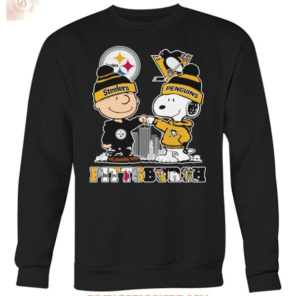Pittsburgh Steelers And Peguins x Snoopy Christmas T Shirt