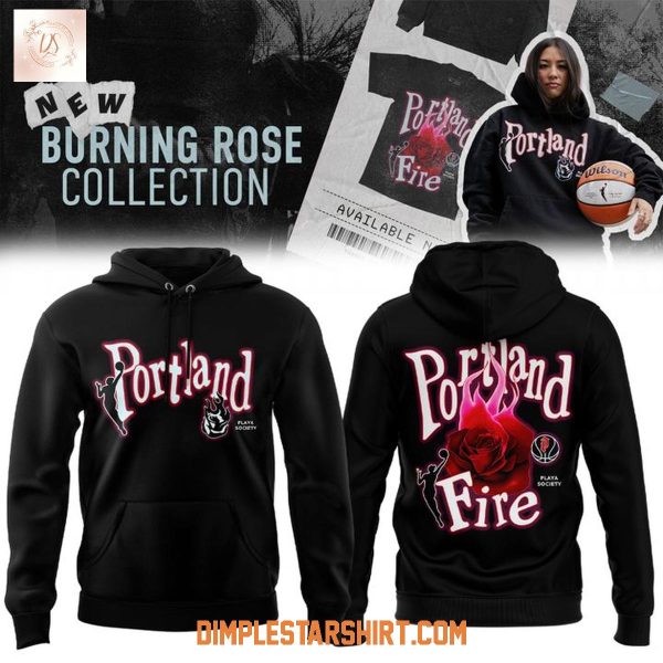 Portland Fire Burning Rose Hoodie Shirt