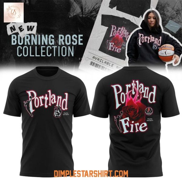 Portland Fire Burning Rose Hoodie Shirt