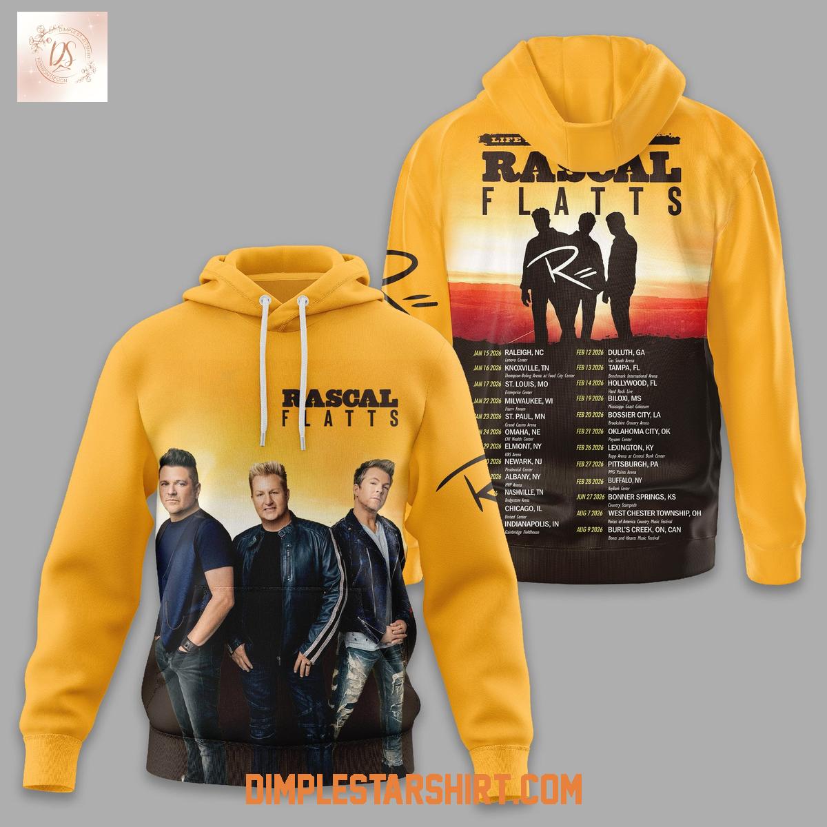 Rascal Flatts Celebrating 25 Years Life Is A Highway Tour Hoodie T-Shirt Rascal Flatts Celebrating 25 Years Life Is A Highway Tour Hoodie T-Shirt