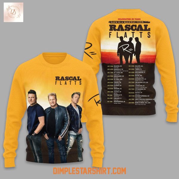 Rascal Flatts Celebrating 25 Years Life Is A Highway Tour Hoodie T Shirt