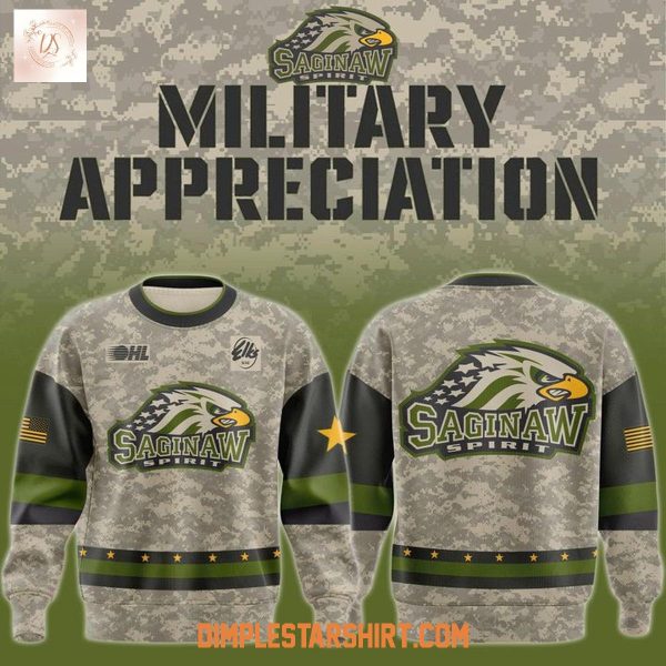 Saginaw Spirit Military Appreciation Night 2025 Hoodie Shirt