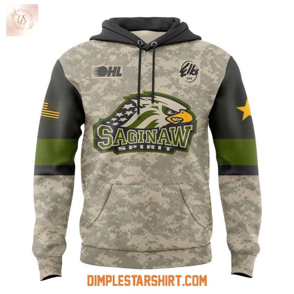 Saginaw Spirit Military Appreciation Night 2025 Hoodie Shirt