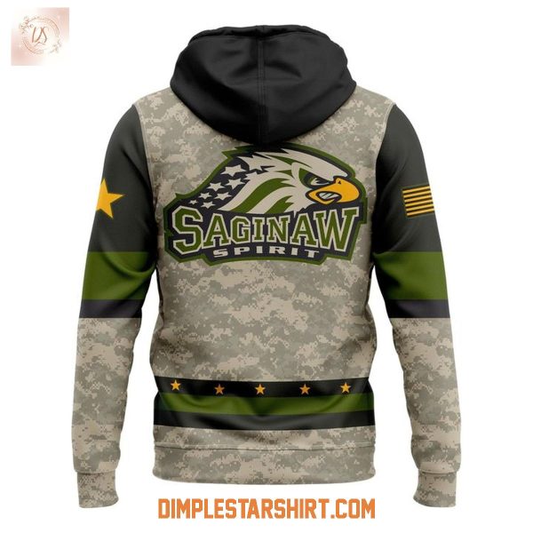 Saginaw Spirit Military Appreciation Night 2025 Hoodie Shirt