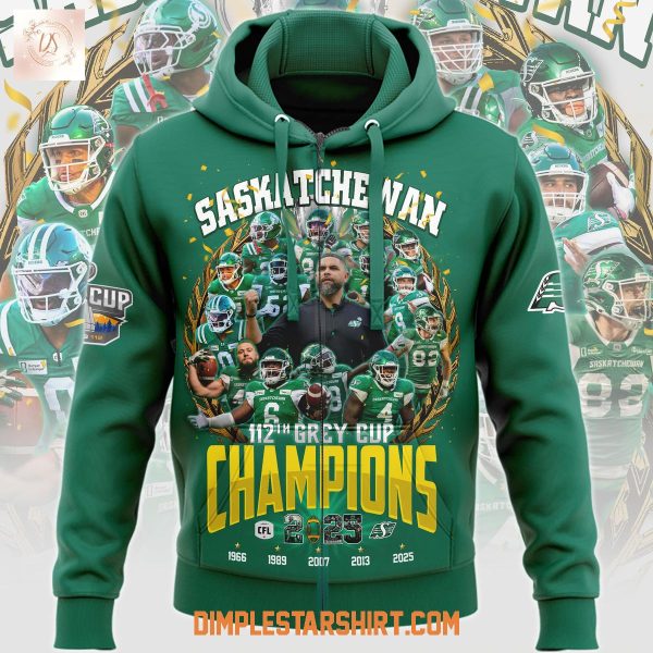 Saskatchewan Roughriders 112th Grey Cup 2025 Champions Hoodie T-Shirt
