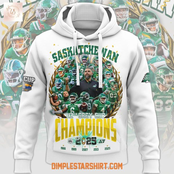 Saskatchewan Roughriders 112th Grey Cup 2025 Champions Hoodie T Shirt