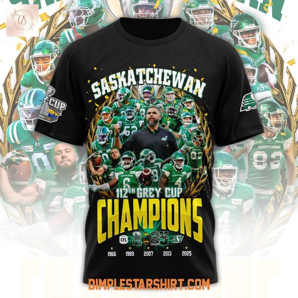 Saskatchewan Roughriders 112th Grey Cup 2025 Champions Hoodie T Shirt