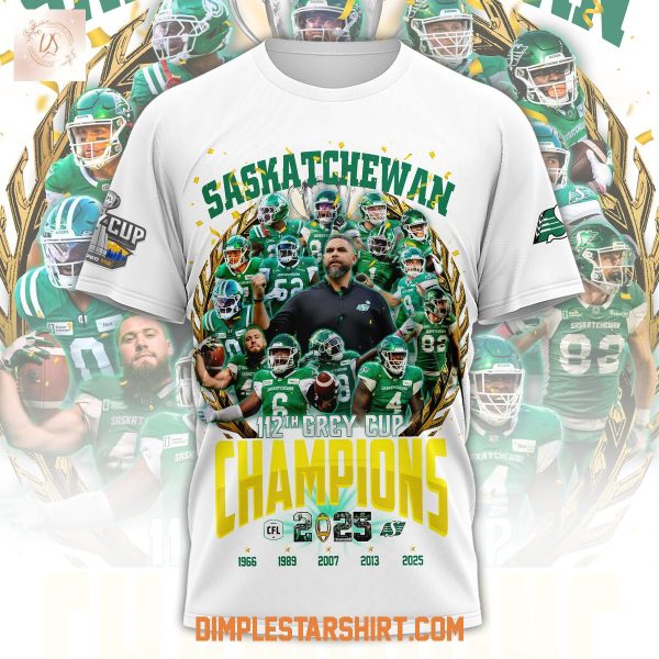 Saskatchewan Roughriders 112th Grey Cup 2025 Champions Hoodie T Shirt