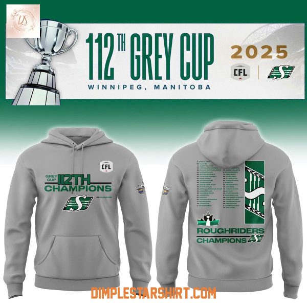 Saskatchewan Roughriders 112th Grey Cup CFL Champions Hoodie Shirt