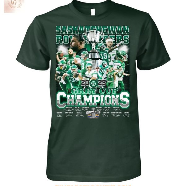 Saskatchewan Roughriders 2025 Grey Cup Champions T-Shirt