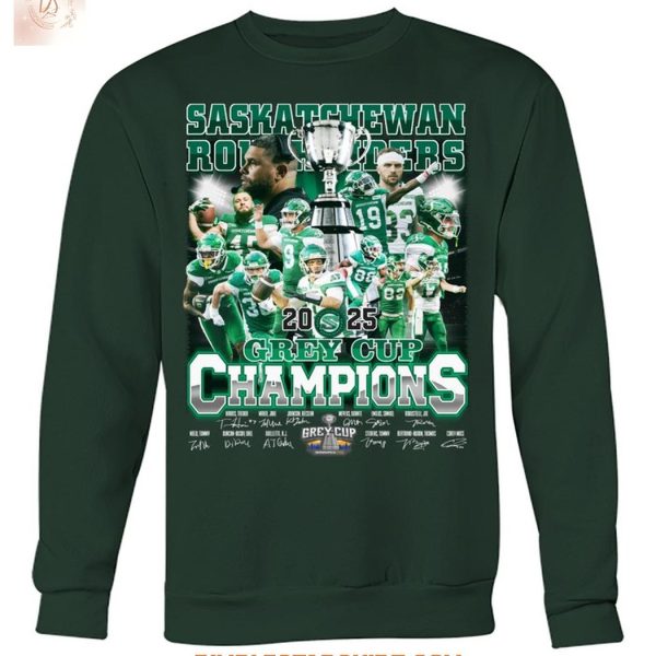 Saskatchewan Roughriders 2025 Grey Cup Champions T Shirt