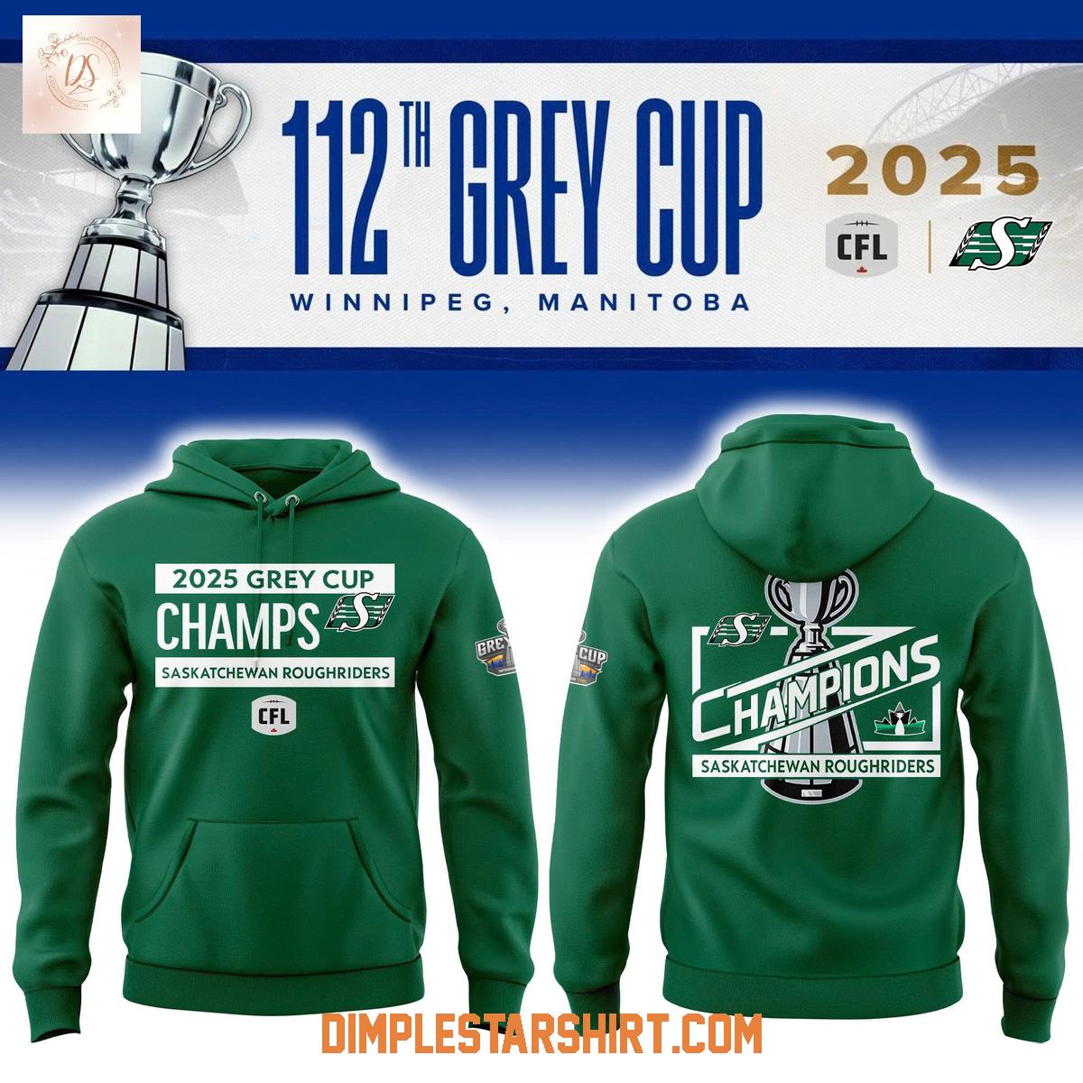 Saskatchewan Roughriders Grey Cup Champions Hoodie Shirt Saskatchewan Roughriders Grey Cup Champions Hoodie Shirt