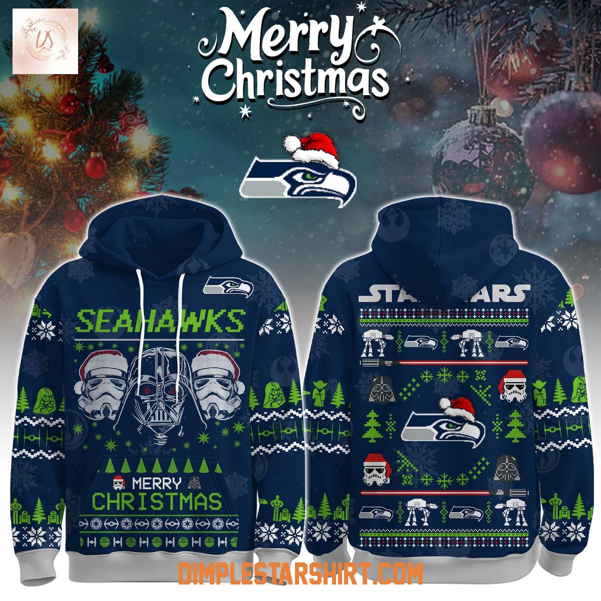 Seattle Seahawks x Star Wars The Force Christmas Hoodie Shirt Seattle Seahawks x Star Wars The Force Christmas Hoodie Shirt