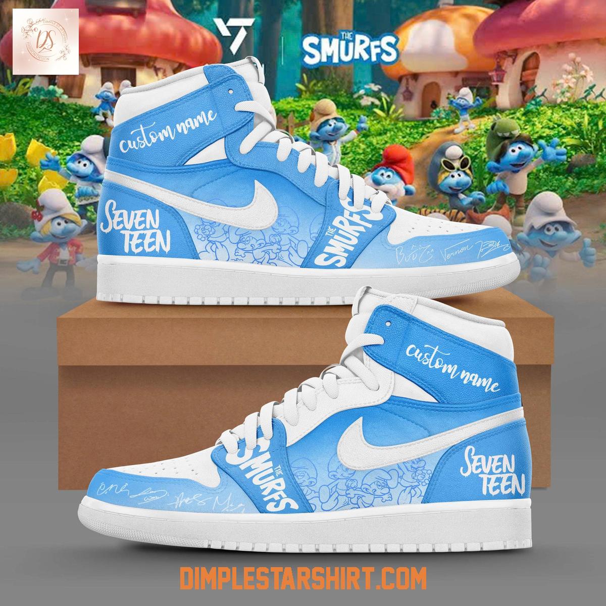Seventeen x The Smurfs Air Jordan 1 Shoes Seventeen x The Smurfs Air Jordan 1 Shoes