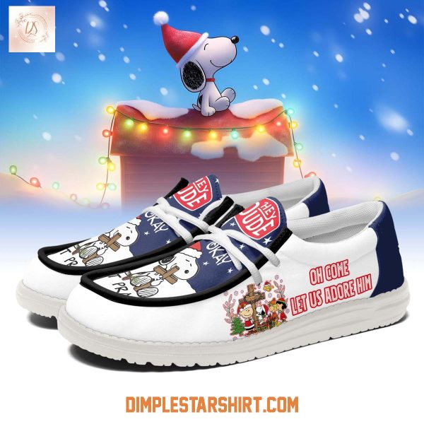 Snoopy Christmas Lets Is Adore Him Hey Dude Shoes