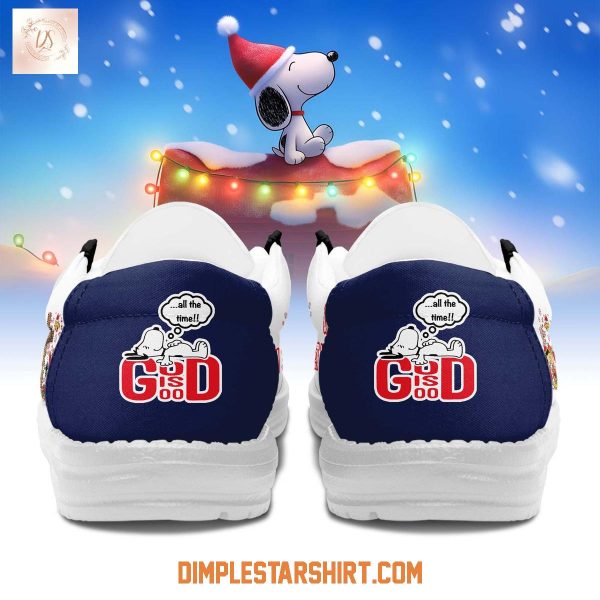 Snoopy Christmas Lets Is Adore Him Hey Dude Shoes