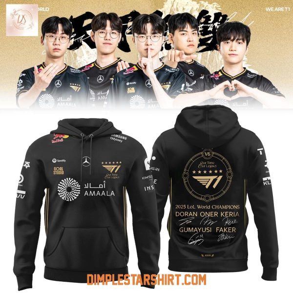 T1 6 Time Lol World Champions Hoodie Shirt