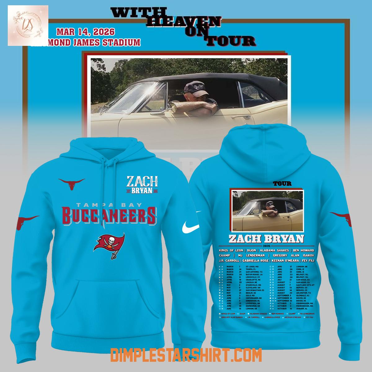 Tampa Bay Buccaneers x Zach Bryan With Heaven On Tour Hoodie T-Shirt Tampa Bay Buccaneers x Zach Bryan With Heaven On Tour Hoodie T-Shirt