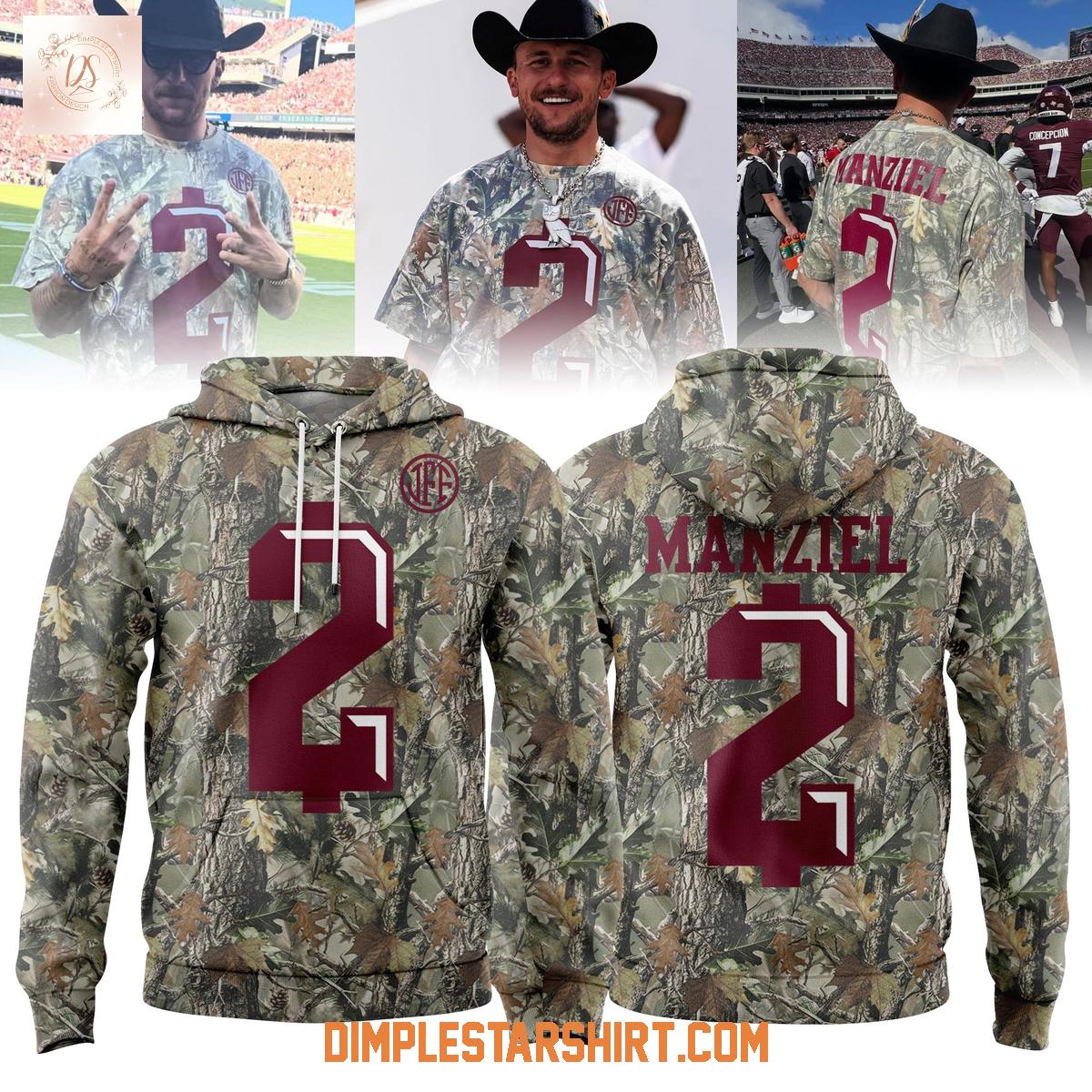 Texas A&M Aggies Johnny Manziel Camo Hoodie T-Shirt Texas A&M Aggies Johnny Manziel Camo Hoodie T-Shirt