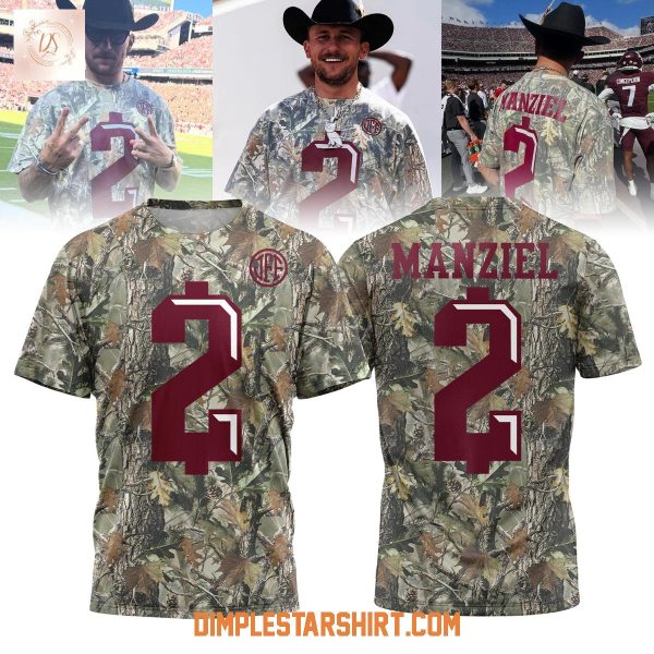 Texas A&M Aggies Johnny Manziel Camo Hoodie T Shirt