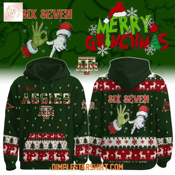 Texas A&M Aggies x Six Seven Merry Grinchmas Hoodie T-Shirt