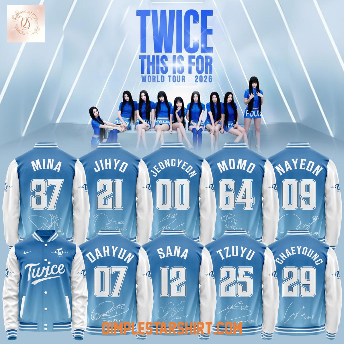 Twice This is For World Tour 2026 Baseball Jacket Twice This is For World Tour 2026 Baseball Jacket