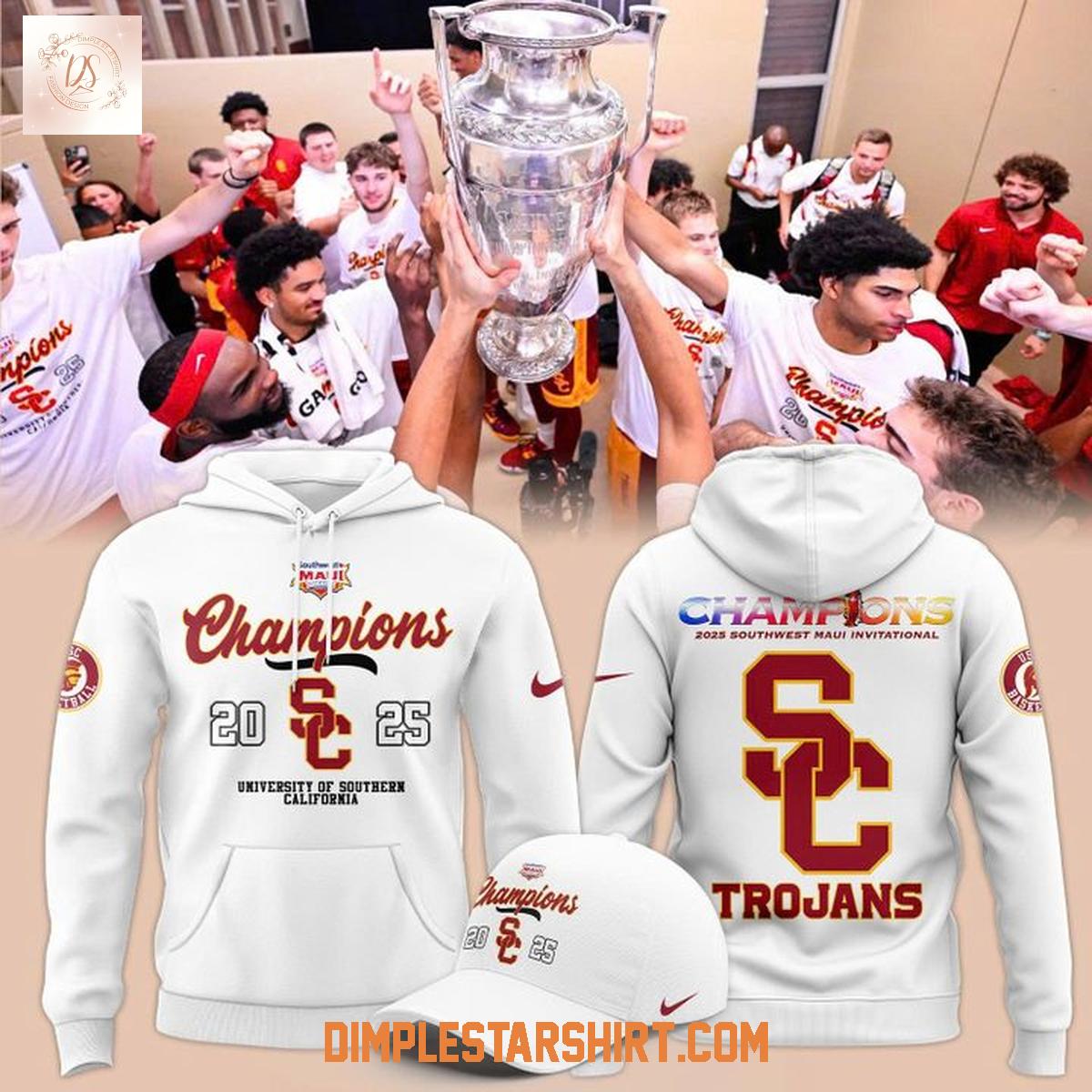 USC Men's Basketball 2025 Maui Invitational Champions Hoodie Shirt USC Men's Basketball 2025 Maui Invitational Champions Hoodie Shirt