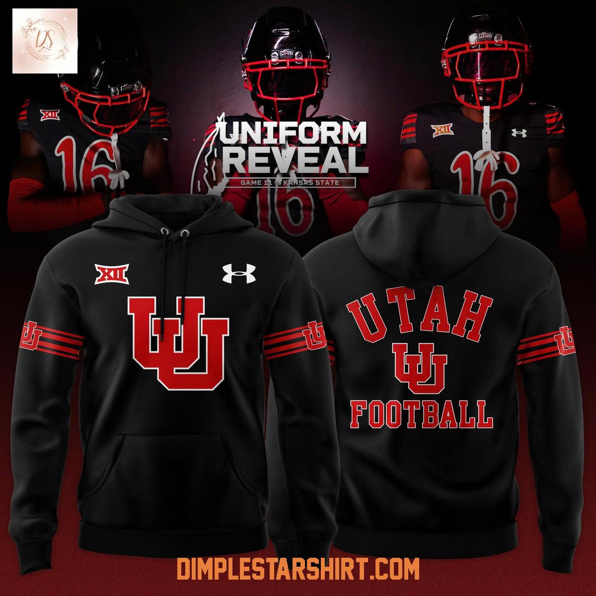 Utah Utes Black Throwbacks Uniform Reveal Hoodie Utah Utes Black Throwbacks Uniform Reveal Hoodie
