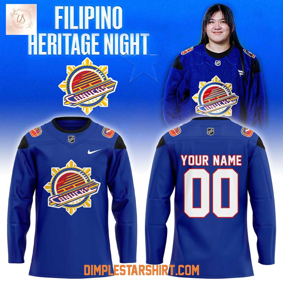 Vancouver Canucks Filipino Heritage Night Jersey Vancouver Canucks Filipino Heritage Night Jersey