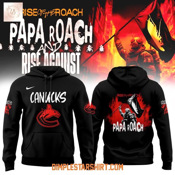 Vancouver Canucks x Papa Roach Rise Of The Roach Tour 2025 Hoodie Shirt