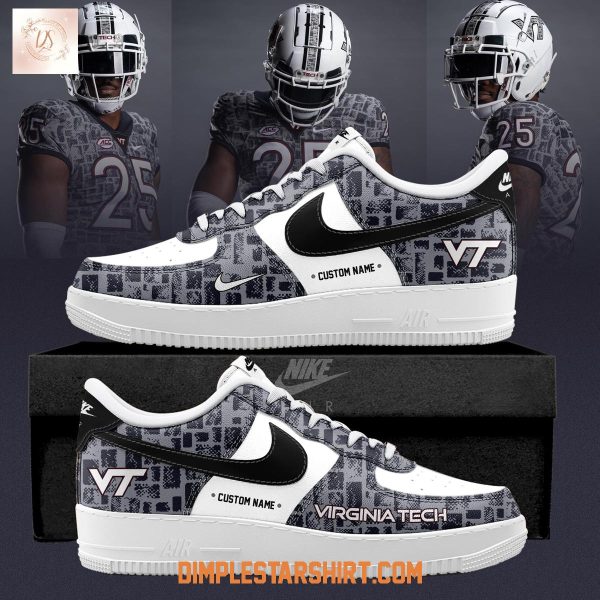 Virginia Tech Hokies 2025 Gray Camo Air Force 1 Shoes