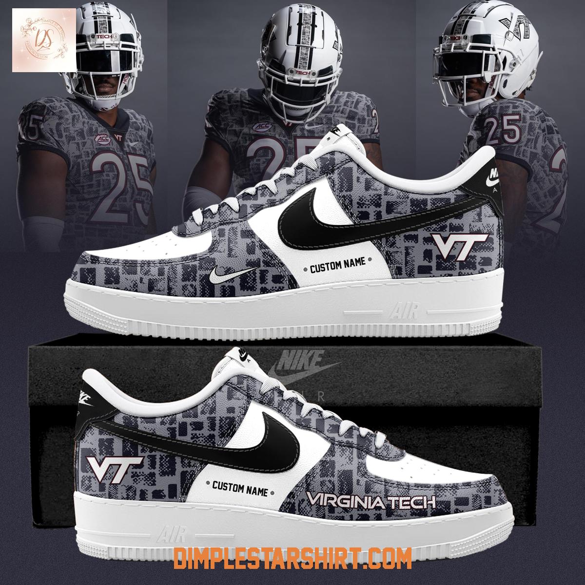 Virginia Tech Hokies 2025 Gray Camo Air Force 1 Shoes Virginia Tech Hokies 2025 Gray Camo Air Force 1 Shoes