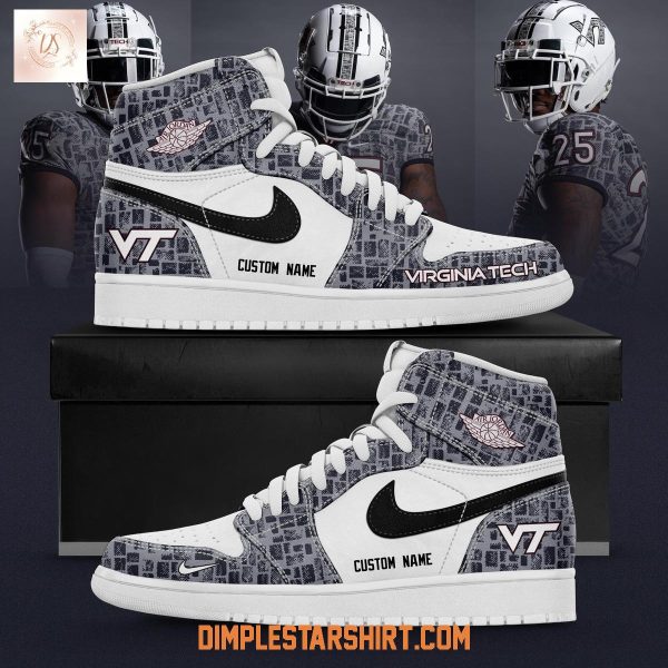 Virginia Tech Hokies 2025 Gray Camo Air Jordan 1 Shoes