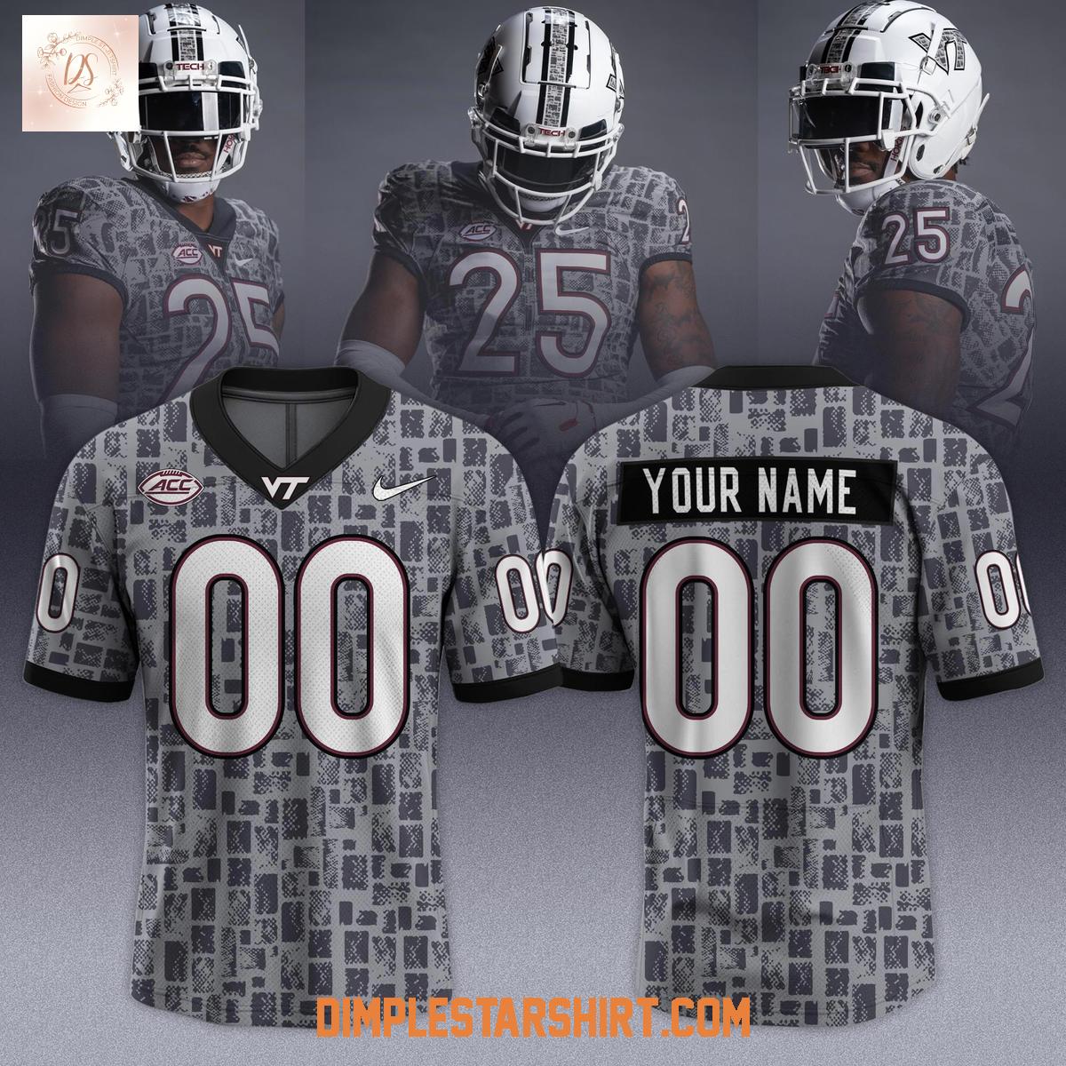 Virginia Tech Hokies 2025 Gray Camo Jersey Virginia Tech Hokies 2025 Gray Camo Jersey