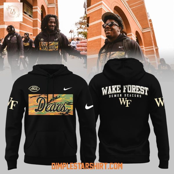 Wake Forest Deacs Camo Hoodie T Shirt