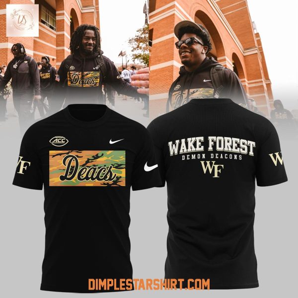 Wake Forest Deacs Camo Hoodie T Shirt