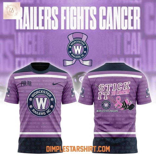 Worcester Railers HC Fight Cancer 2025 Hoodie Shirt