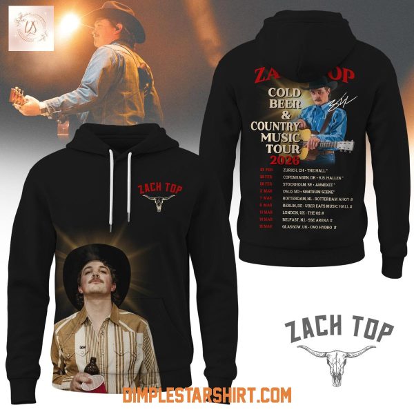 Zach Top Cold Beer & Country Music Tour 2026 Hoodie T Shirt