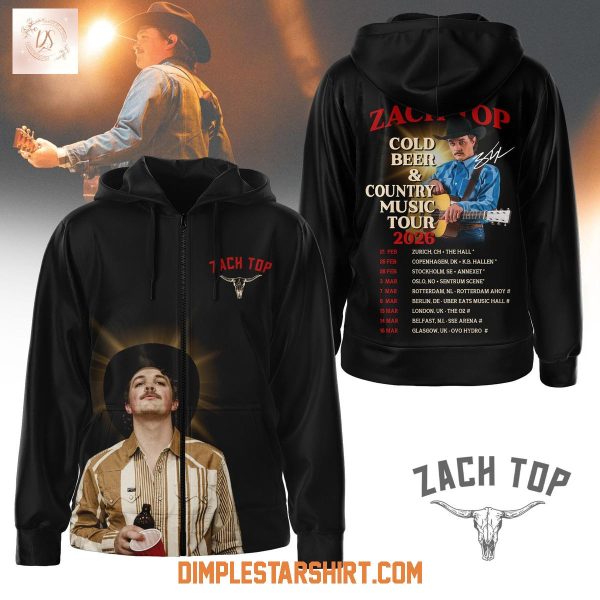 Zach Top Cold Beer & Country Music Tour 2026 Hoodie T Shirt
