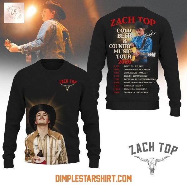 Zach Top Cold Beer & Country Music Tour 2026 Hoodie T Shirt