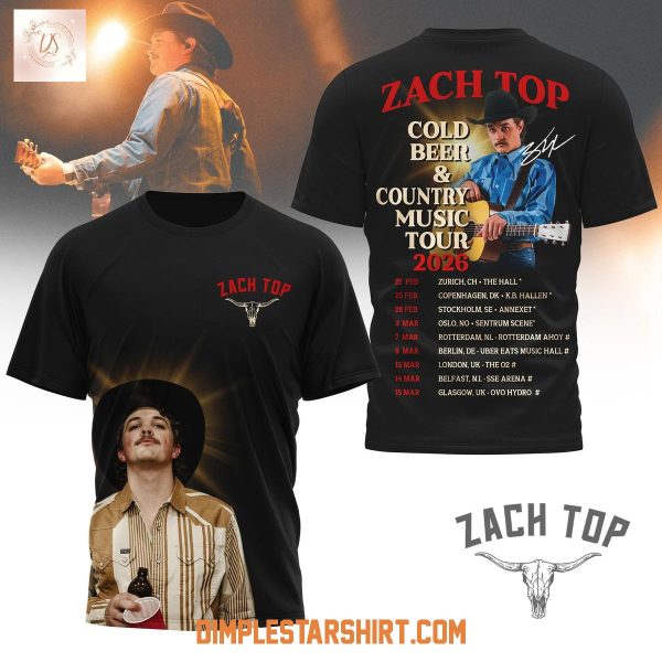 Zach Top Cold Beer & Country Music Tour 2026 Hoodie T Shirt