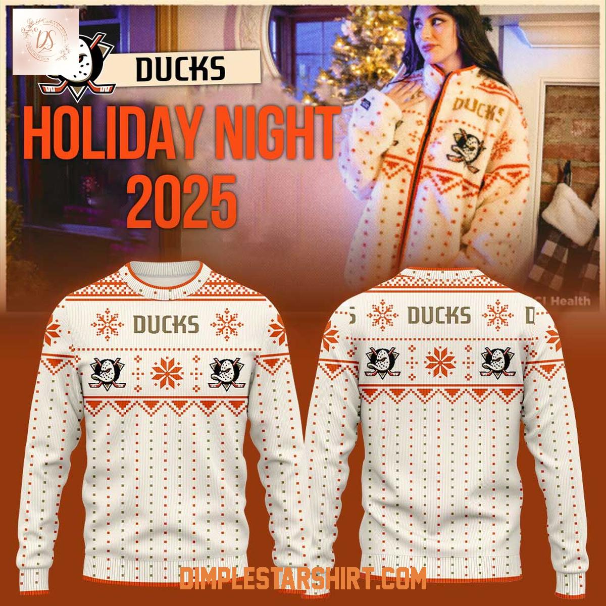 Anaheim Ducks Holiday Night 2025 Ugly Sweater Anaheim Ducks Holiday Night 2025 Ugly Sweater