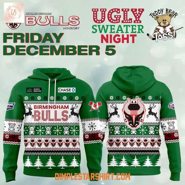 Birmingham Bulls Ugly Sweater Night 2025 Hoodie Shirt