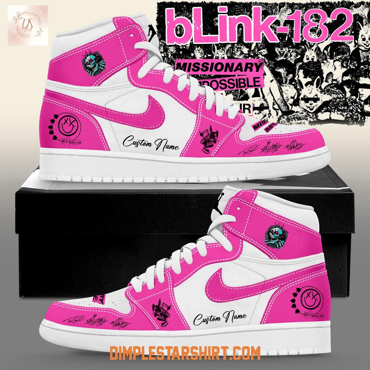 Blink 182 Missionary Impossible Tour Signature Air Jordan 1 Shoes Blink 182 Missionary Impossible Tour Signature Air Jordan 1 Shoes